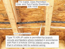 TC cable uses permitted