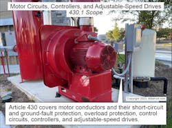 Fig. 1. Use the rules in Art. 430 to calculate and apply overcurrent protection for motors.