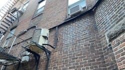 air conditioning installation in an alley