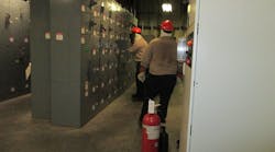 A second person in appropriate PPE and a fire extinguisher are good options to consider when developing an electrical task safety plan.