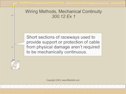 Fig. 2. Not all sections of raceway need to be mechanically continuous.