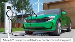 Fig. 1. An electrically powered passenger vehicle needs a dedicated charging circuit. Article 625 provides the requirements for installing the conductors and equipment for electric vehicle charging, power export, or bidirectional current flow.