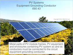 Fig. 2. Sec. 690.43(A) through (D) lays out the requirements for EGCs in PV installations.