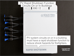 Fig. 3. PV system circuits on or in a building must have a rapid shutdown function per Sec. 690.12(A) through (D).